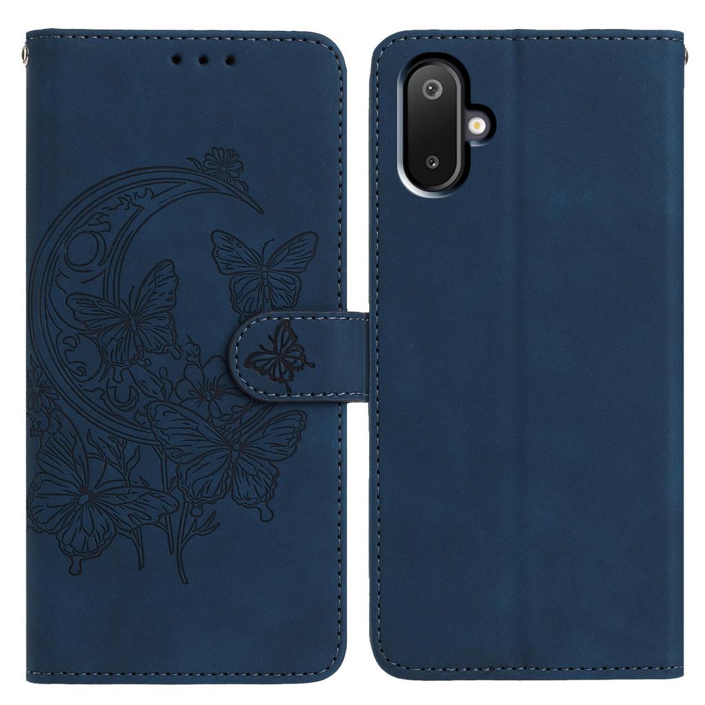 Für Samsung Galaxy M06 5G/F06 5G Hülle Schmetterling Blume Geprägt PU Leder Brieftasche Ständer Handyhülle