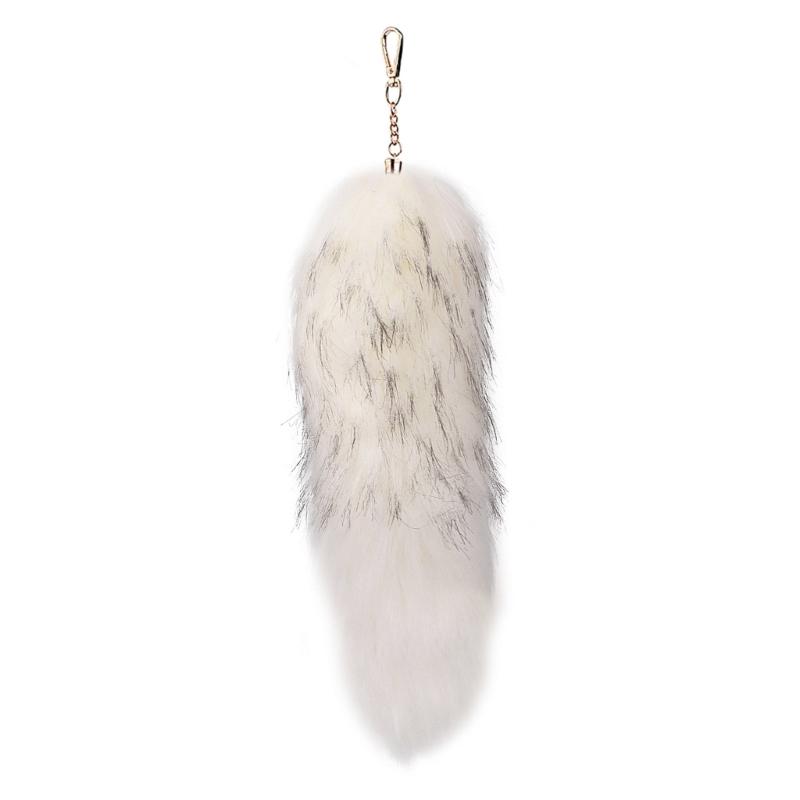 Trendy Foxes Tail Key Holder Accessory Sturdy Plush Synthetic Leather Bag Ornament Portable for Stylish Ladies Women
