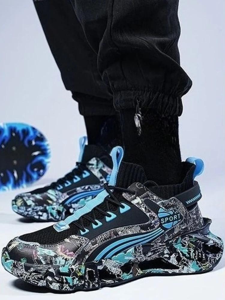 Fashion Print Running Male Sports Shoes All Brands Low Price Walking Light Designer Miked Colour On Clearance Gym Men's Casual Sneakers