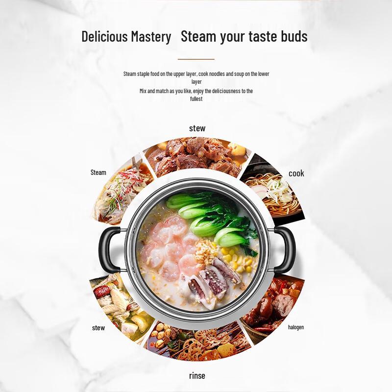 SUPOR 304 Stainless Steel Double Layer Steamer Pot