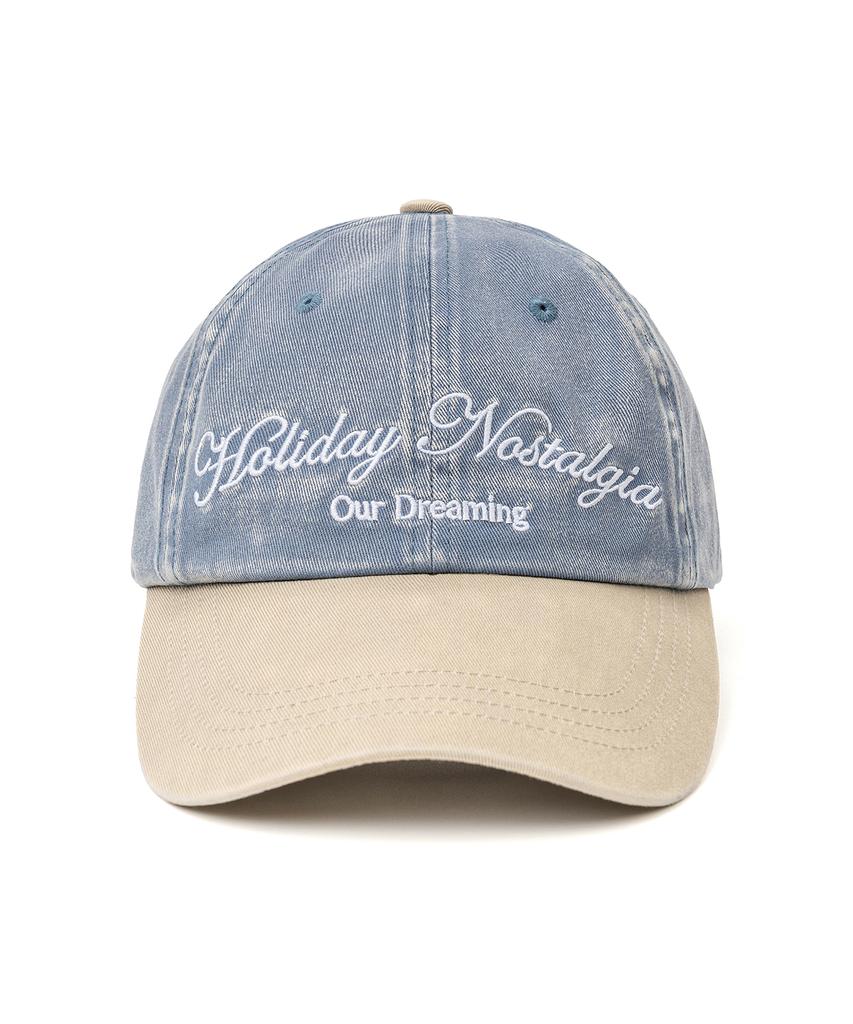 EXPRESSHOLIDAY Our Dreaming Washed Ball Cap_Dusty Blue
