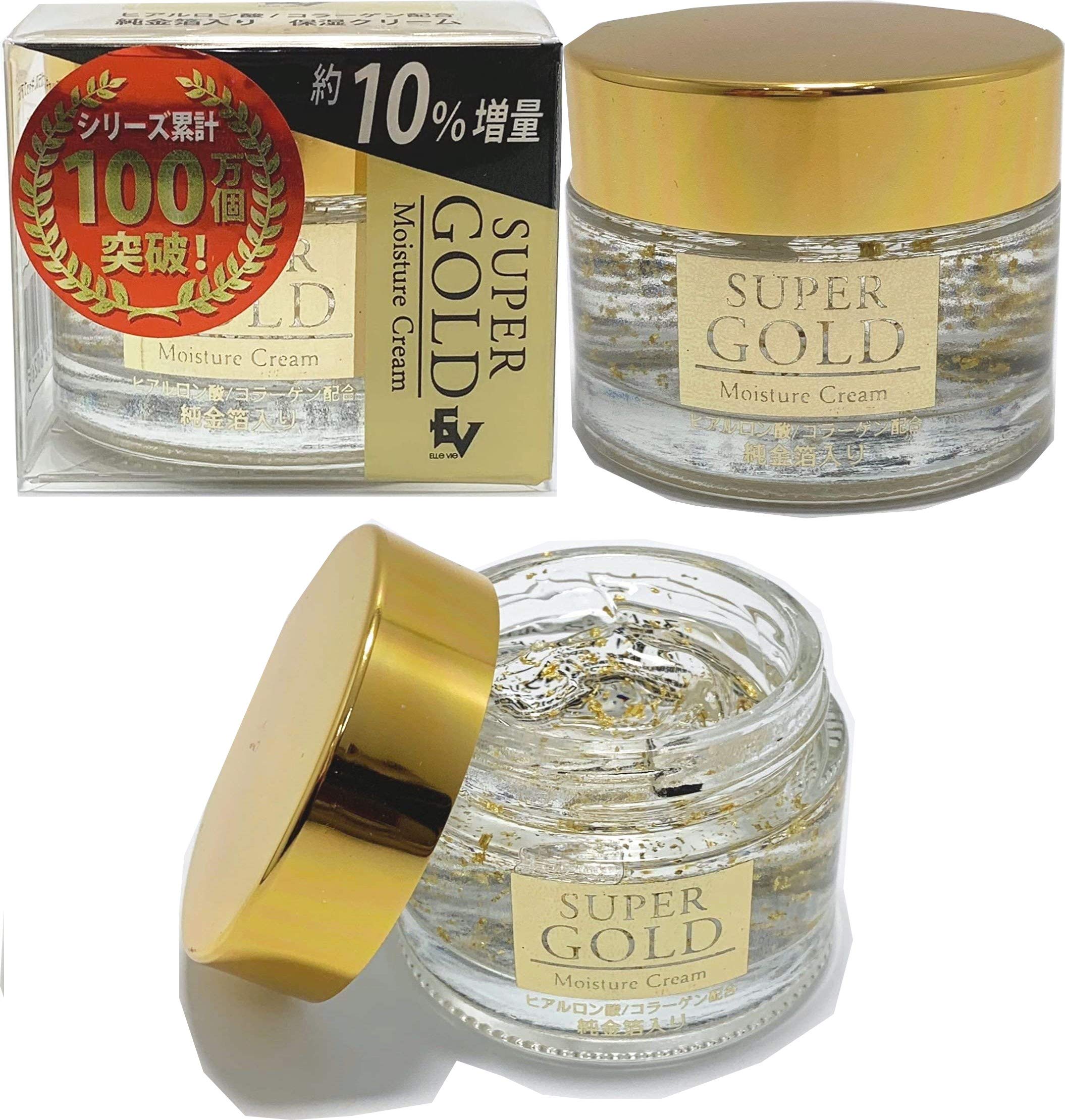 

NEW Super Gold Cream with Pure Gold 55g Made in Japan (Moisturizing Leaf) Extra-large,