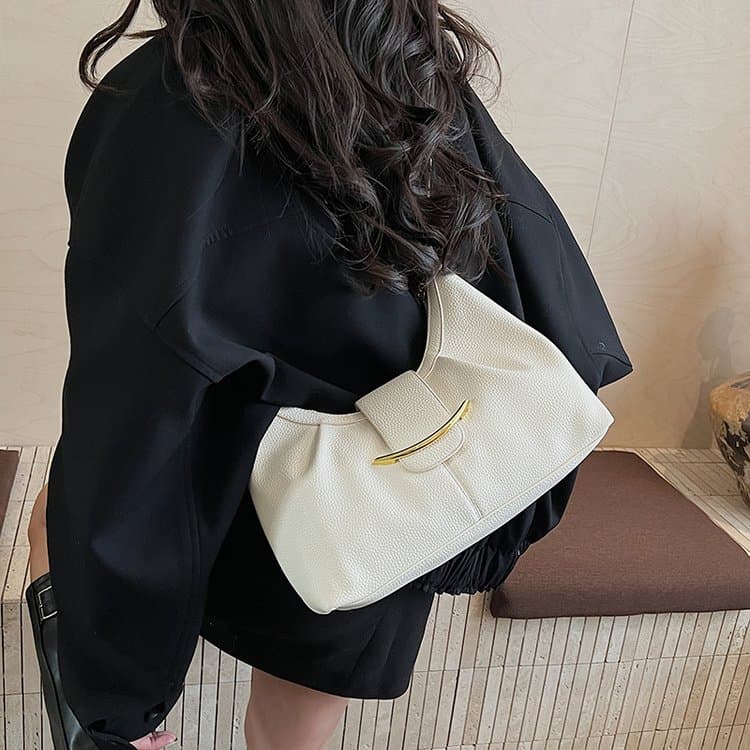 Women's Soft Leather Underarm Bag Casual Commuter Shoulder Bag
