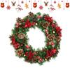 Christmas Wreath Decal Removable Wall Decal Decorations Christmas Wreath Wall Clings For Winter Door Home Party Shop Bathroom