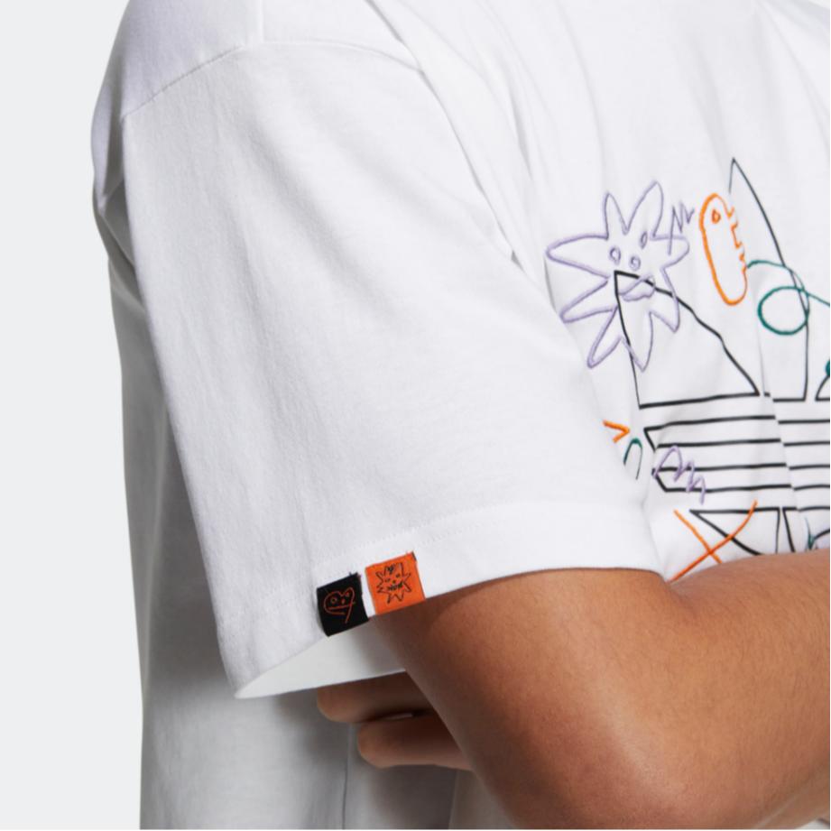 Adidas Originals Trefoil SS22 Color Logo Print Sports T-Shirt Unisex Tops White HR6459