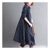 Navava Casual Stripe Thin Long Sleeve Long Shirt Nb1941