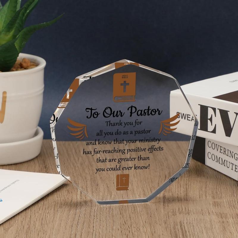 Geschenke zur Wertschätzung des Pastors, Acrylschildplakette, Geschenke für Pastor zum Tag der Wertschätzung des Pastors, Acrylplakettendekor für Zuhause, Büro