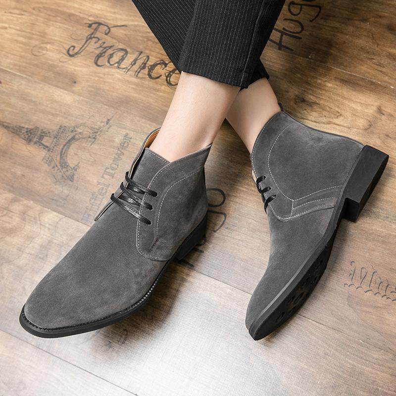 Luxuriöses Designer-Kleid aus echtem Leder 48 Herren Business Formal Chelsea Stiefeletten für Herren Mode Casual Herrenschuhe Schuhwerk