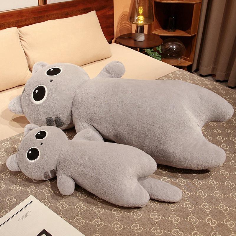 Kawaii Siamese Cat Plush Toy Long Oblong Orange Black Kitten Cats Nap Sleep Pillow For Kids School Home Bed Decor Hug Cushion