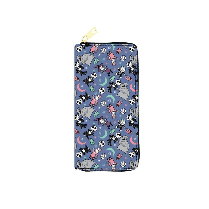Nightmare Before Christmas PU Wallet Women Long Zip Clutch Cosmetic Bag 3pcs