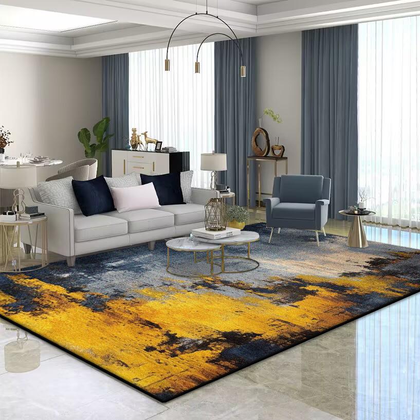 Modern Abstract Living Room Decoration Carpet Large Area Soft Lounge Rug Nordic Rugs for Bedroom Washable Anti-slip Floor Mat