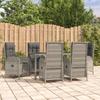 Vidaxl 7-Cz. Gartenmöbel-Set mit Kissen, Grauer PE-Rattan