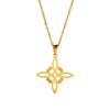 Collar Doble Amuleto Protección Nudo de Bruja Pentagrama Tetragrammaton Acero Inoxidable Joyería de Protección Venta al por Mayor