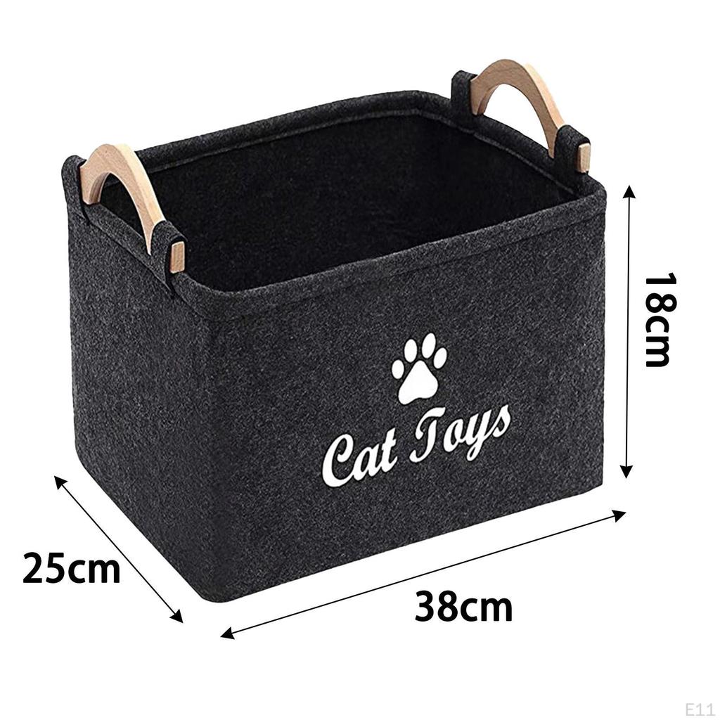 Collapsible Pet Toy Storage Box with Handles, Large Capacity for Dog Supplies