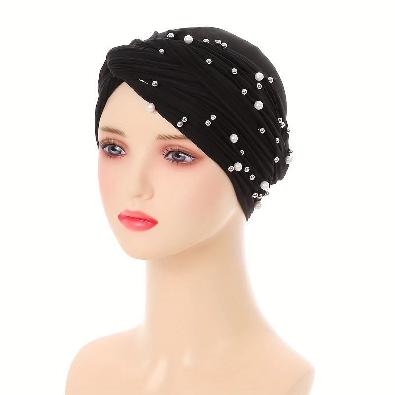 JYL TS DIY Минималистичная тюрбанная шапка Однотонный головной платок Полиэстер black темно-фиолетовый