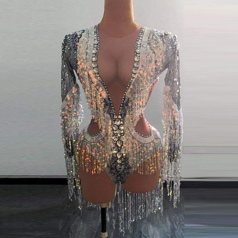 Novance Crystal Jumpsuits Bra Jewelry Sexy