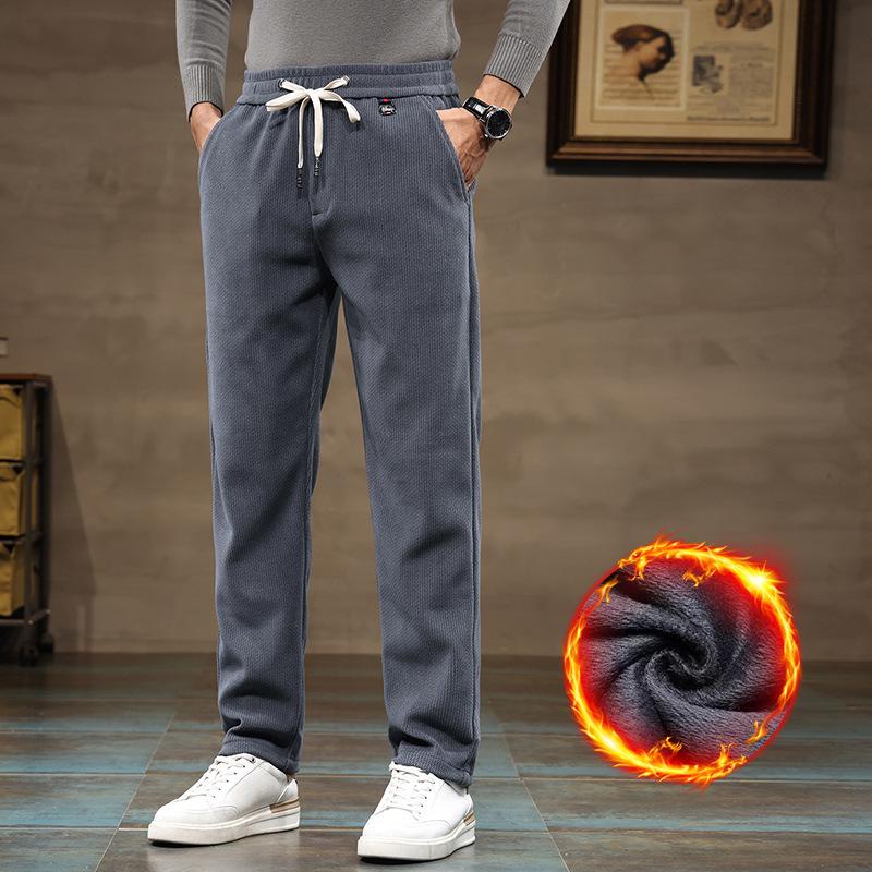 Premium Men's Mink Velvet Windproof Trousers for Spring and Autumn