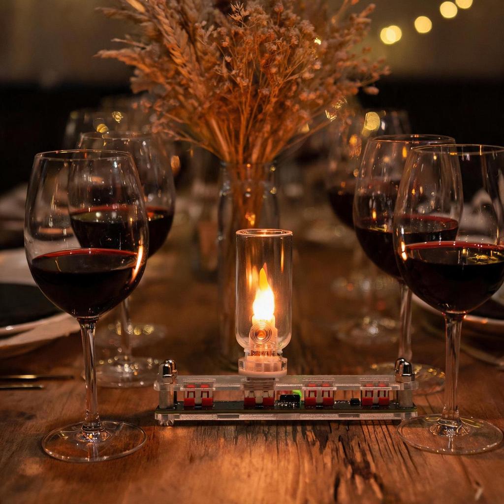 Cross-Border LED Flame Lamp: USB Touch Candle Night Light for Creative Atmosphere Decor.