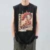 Camiseta sin mangas estampada para hombre Camiseta sin mangas casual de verano holgada de moda para hombre Estilo Ins Top sencillo estampado