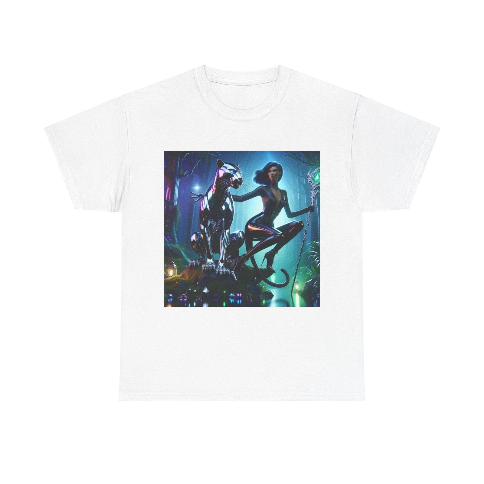 Unisex Adult T Shirt Chrome Panther Sorceress Digital Art S