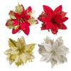 14cm Glitter Artificial Christmas Flowers Festival Decorations Or Party Wedding Decoration Celebrating Wealth Home New Year Gift