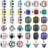 925 Silver, Green, Pink, Blue, Heart-Shaped Bead Pendant, Suitable for European Bracelet DIY Accessories - Fine Jewelry
