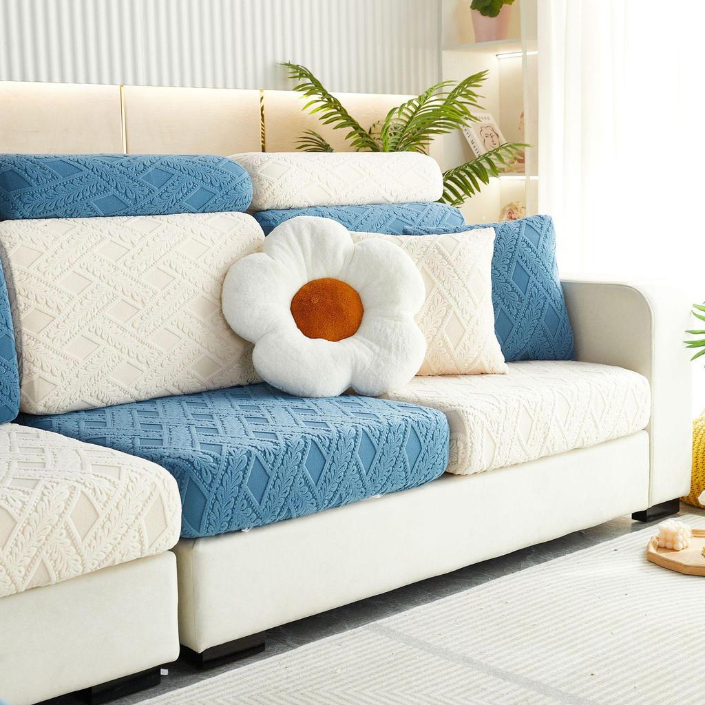 Thickened Jacquard Velvet Elastic Sofa Cover with Cushion Cover.