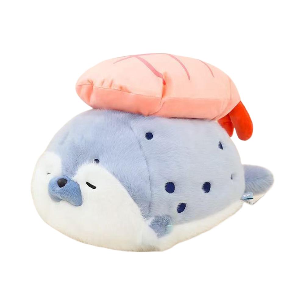 Seal Plush Toy 40cmKawaii Sushi Otter Plush Toy Delicious Rice And Sea Dogs Marine Organism Doll Animal Soothing Sleep Pillow