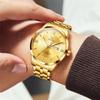 OLEVS Gold Watch for Men Waterproof Luminous Date Fashion Classic Stainless Steel Wristwatch Business Quartz Watches