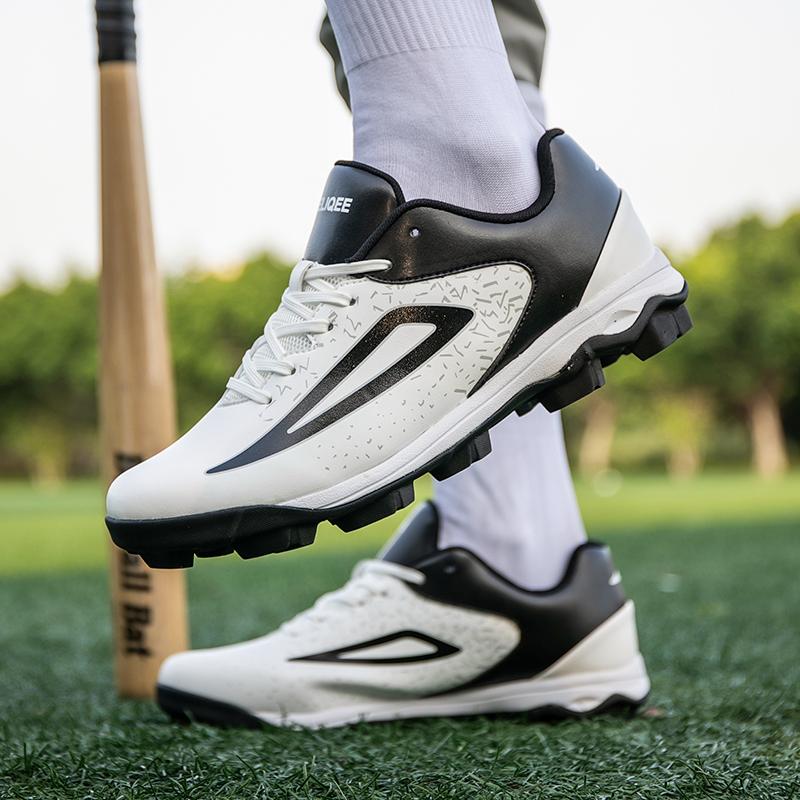 PU Leather Baseball Shoes Non-slip Men's Sports Shoes Waterproof Sneakers Elastic Trainers Rubber Soled Shoes