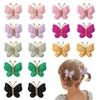 4pcs Butterfly Children Hair Clip Set Wool Knitting Hair Accessories Butterfly Hair Clips Barrette Handmade Crochet Hairpins