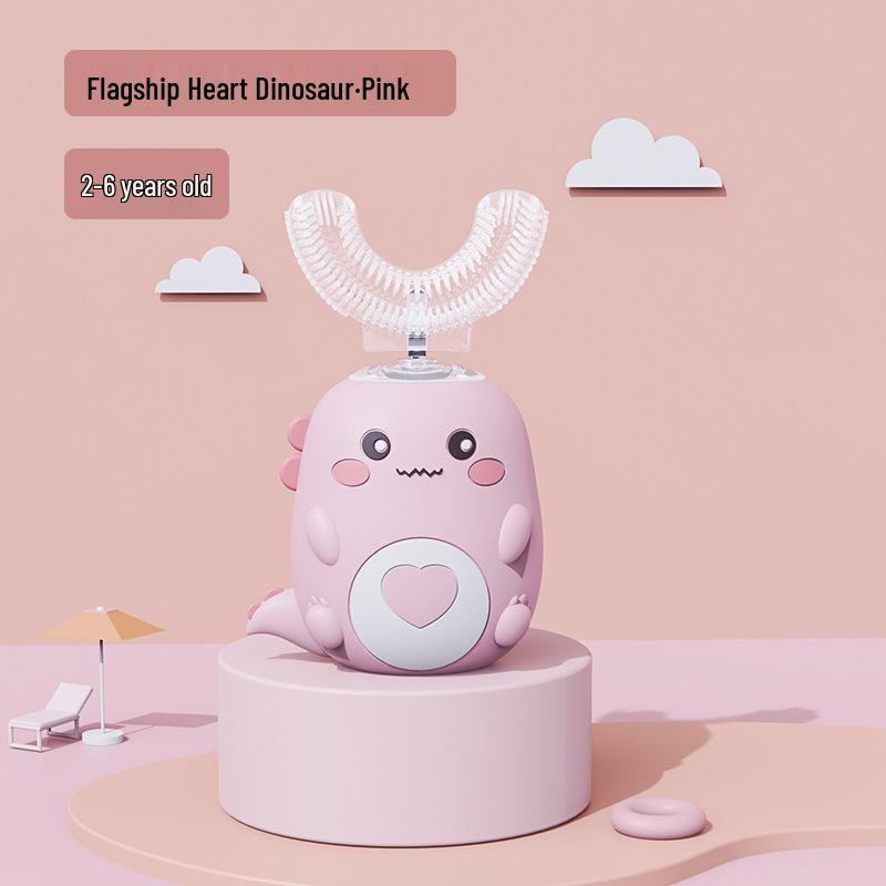Grenzüberschreitende U-förmige wiederaufladbare elektrische Kinderzahnbürste - Cartoon-Dinosaurier-Design.