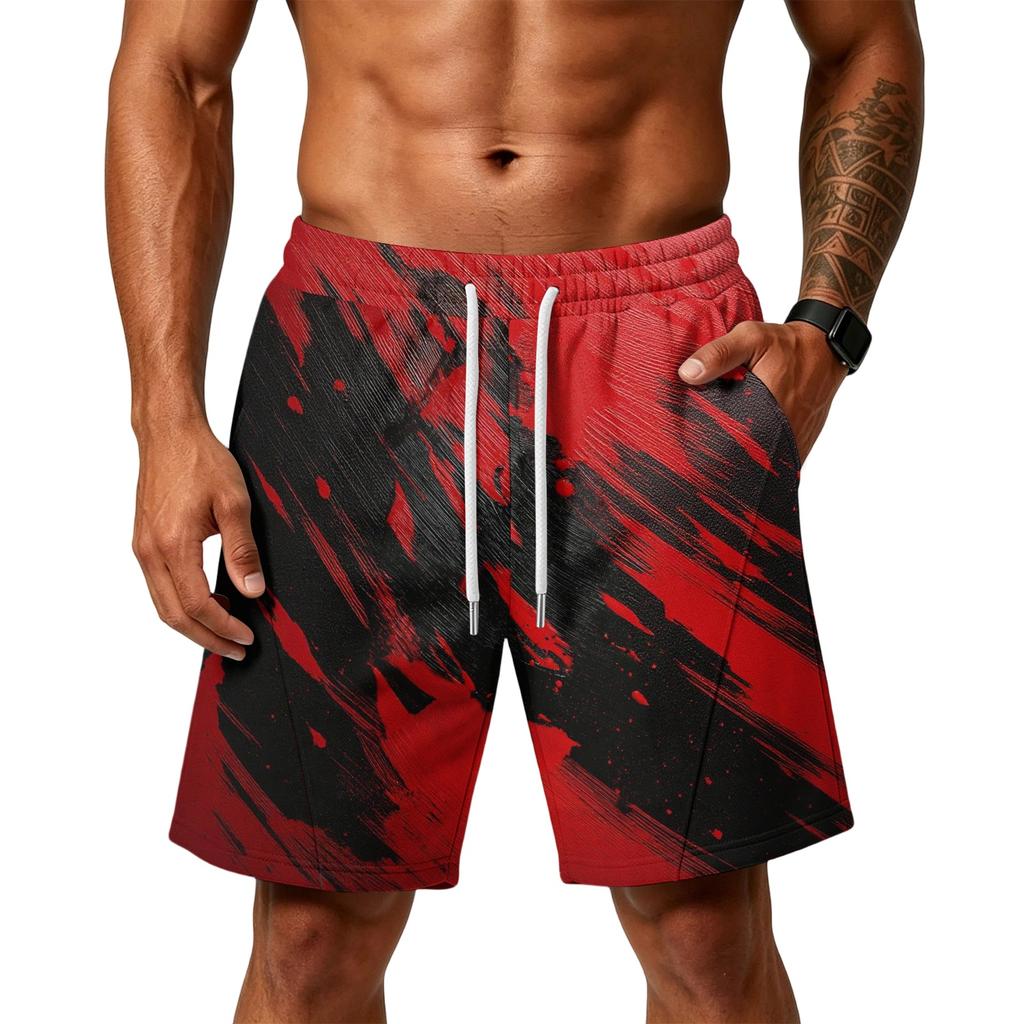 Men's Loose Fit Air Layer Athletic Shorts with Pockets Drawstring Waistband Comfortable Gym Training Beach Casual Shorts