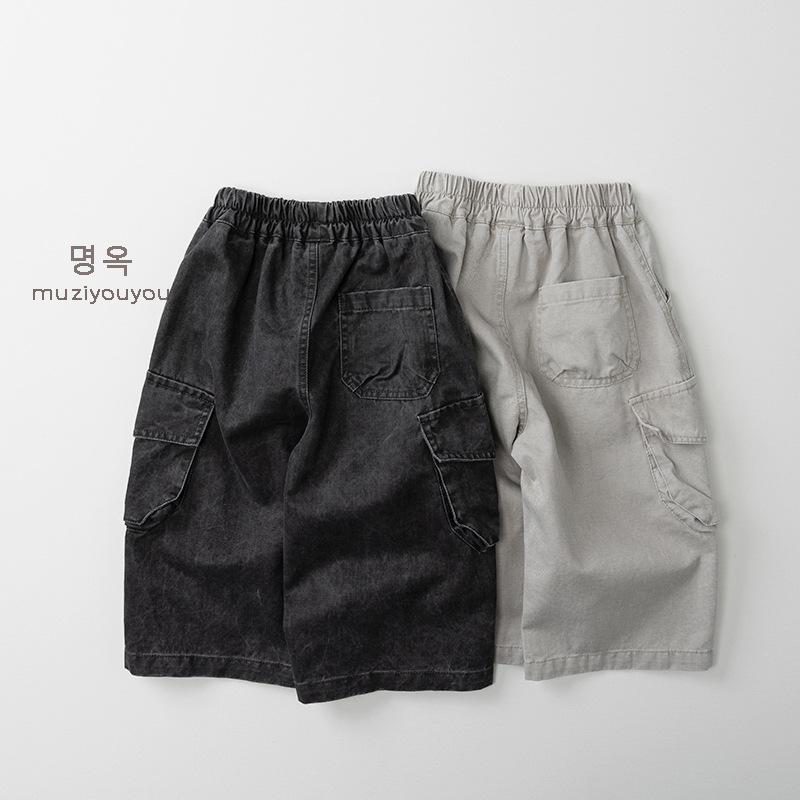 Kids Casual Loose Cargo Pants Korean Style Children Outer Wear Trousers