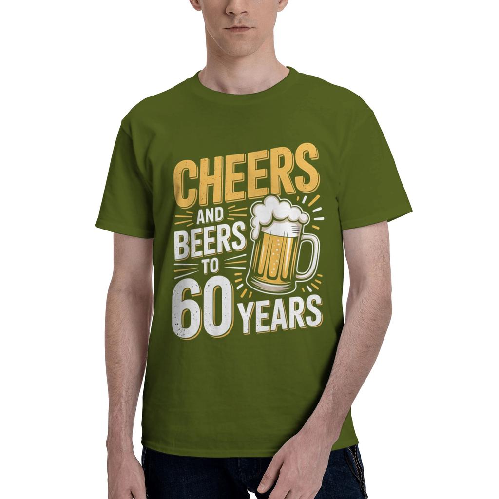 Cheers And Beers Gift Retro Vintage Mens 60 Birthday Crazy Tee Shirt Short Sleeve Round Collar Cotton New Arrival Tops TShirt