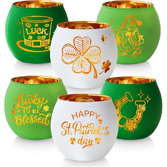 Halloween Table Decor Set of 6, Jack O Lanterns Black Glass Votive Tealight Candle Holders, Halloween Decorations Indoor Party Mantel Coffe Table