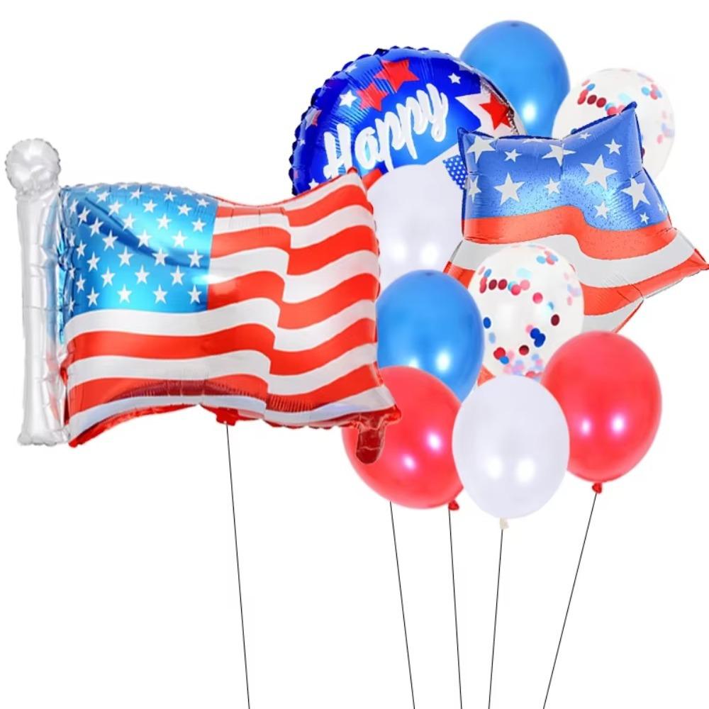 Onafhankelijkheidsdag Aluminiumfolie Ballonnenset Amerikaanse Vlag Usa Feestversiering Decoratieve Ballonnen