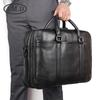 Jiameida Herren Schwarze Echte Leder Aktentasche - Koreanischer Stil Handtasche & Laptop Business Tasche
