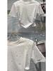 2025 Summer Rhinestone Padded Shoulder Crop T-Shirt