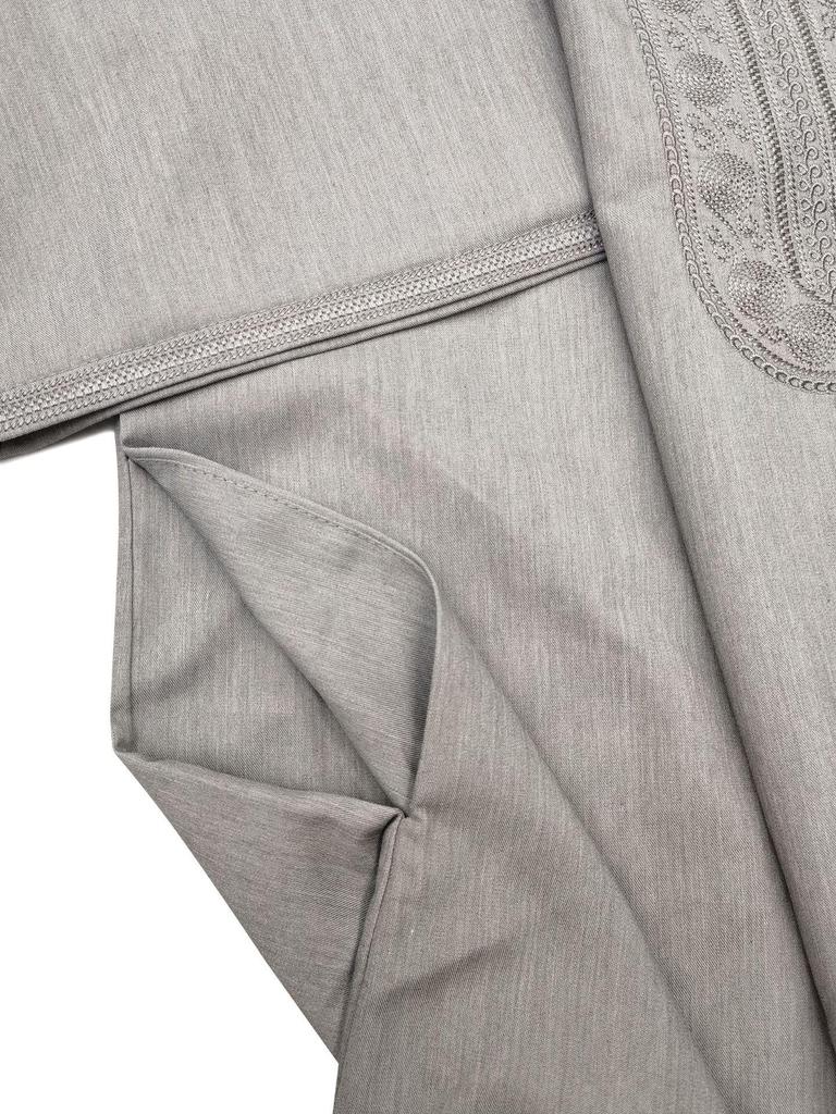 2025 Men's Middle Eastern Embroidered Mid-Sleeve Moroccan Robe