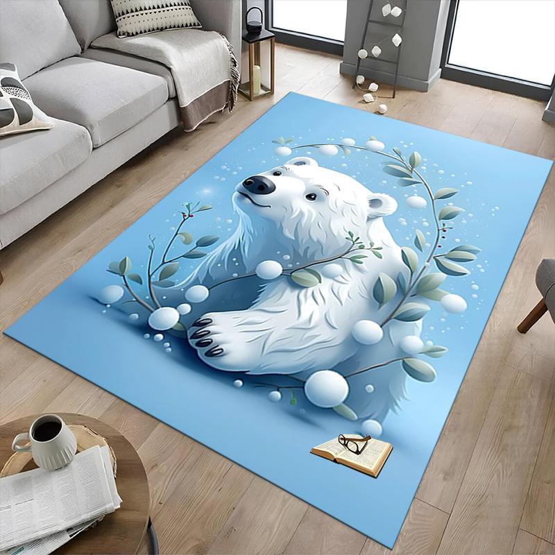 1pc Polar bear, Winter Carpet Office Rug Outdoor Mat Home Decor Area Carpet Festival Gift