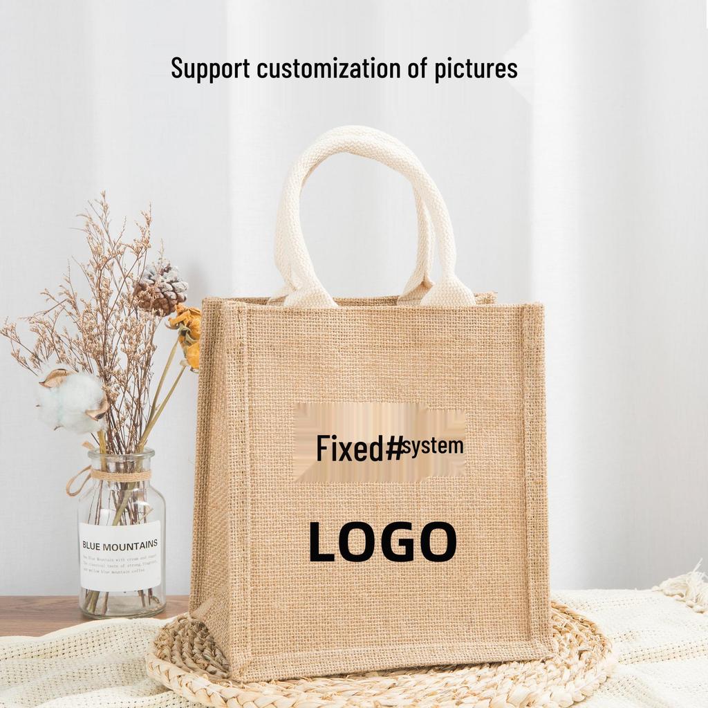 Available Jute Tote Bag - Customizable Logo, Blank for DIY or Hand-painting