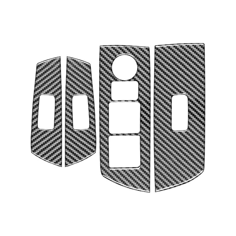 For Mazda CX-9 2016-2023 Interior Accessories Carbon Fiber Car Windows Lifting Control Panel Decoration Sticker Cover Trim Frame