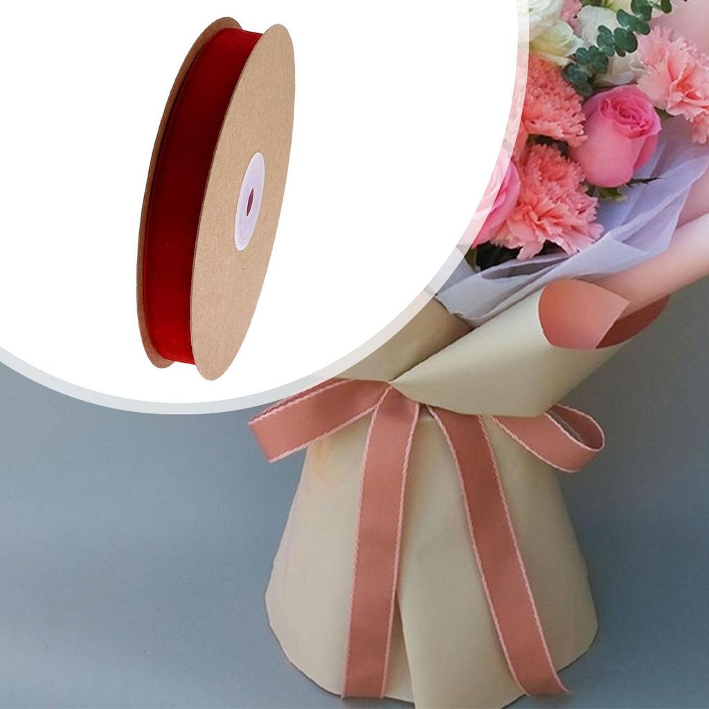 Velvet Ribbon Multipurpose Single Face Decorative Ribbon for Birthday Craft Projects Anniversary Gift Wrapping Bridal Bouquet