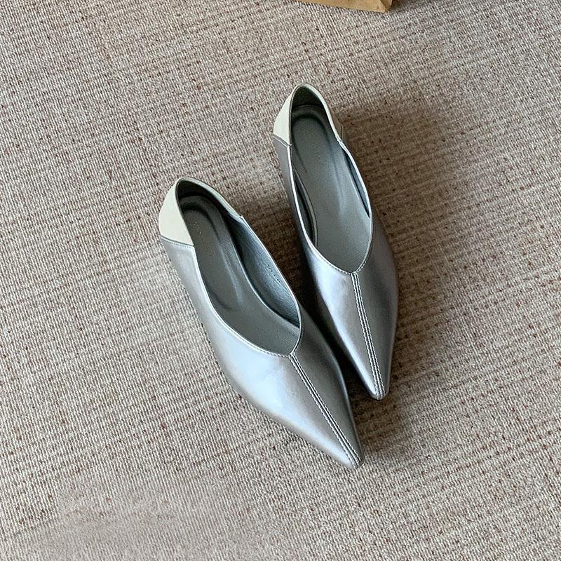 Fashion Fashion Pointed Toe Ladies Flats Slip On Shoes Soft Female Shallow Women Flats Shoes With Height Increasing Footwear