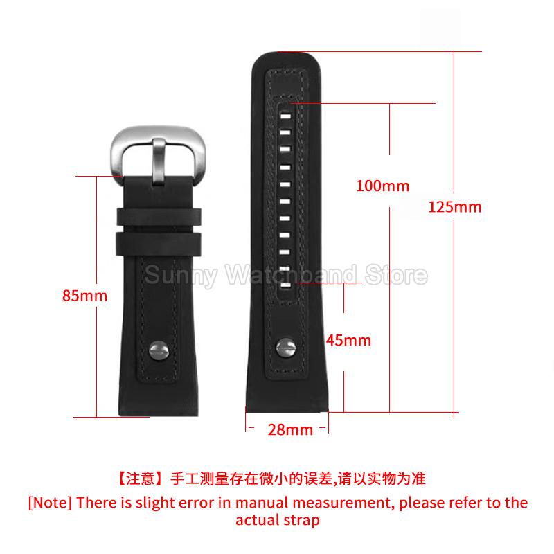 Rindslederarmband 28mm für SevenFriday Q1 Q2 Q02 Q03 Flaches Interface Nietenverziert Handgenäht Luxus-Uhrenzubehör