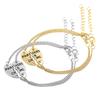 2 Pcs Women Bracelet Cute Jewelry Gift Alloy Partners Love Heart Bangle for Party