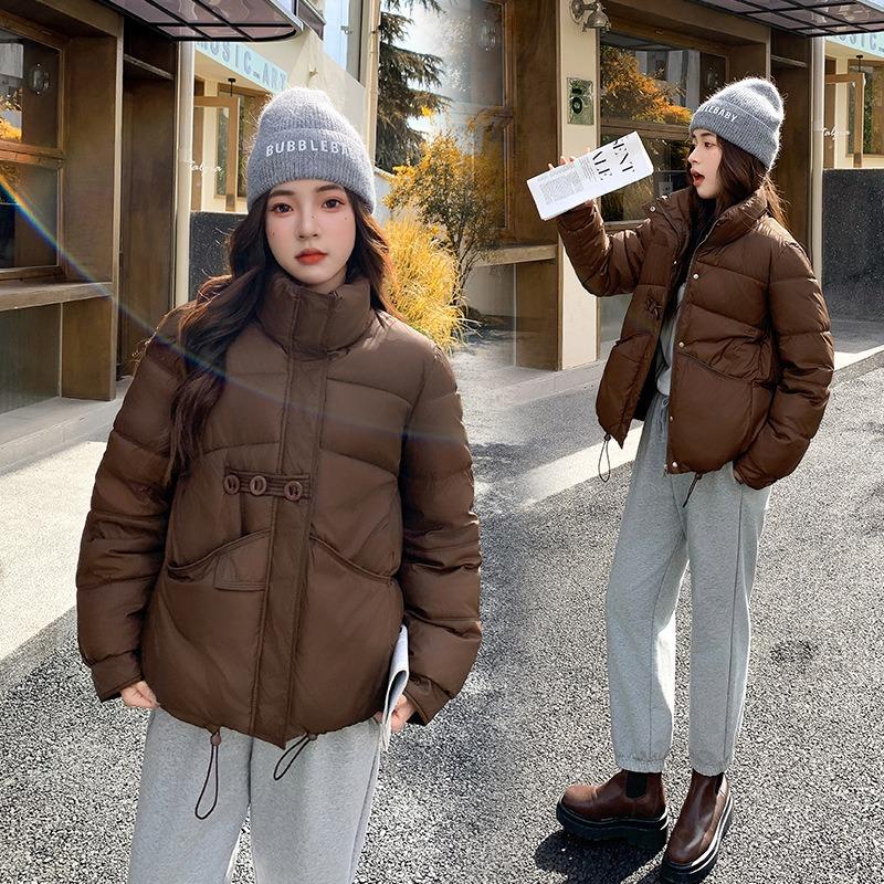 Small down cotton jacket short three-button bread jacket casual jacket stand-up collar down cotton jacket batch