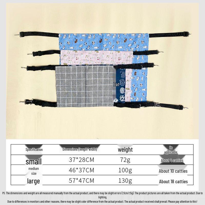 Canvas & Plush Adjustable Cat Hammock Cage Nest for Pets