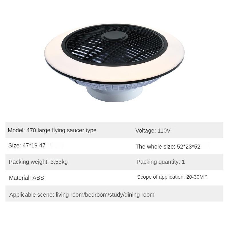 Silent Ceiling Mounted Electric Fan Lamp Six Speed Adjustable Intelligent Droplight Fan 47*19cm Bedroom Integrated Fan Light